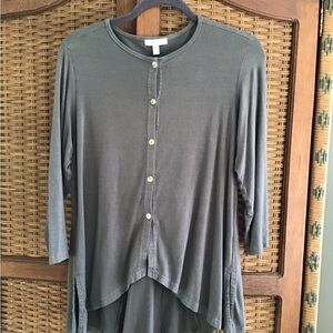 Hartstrings Women's Taupe-grey Button-Down Top